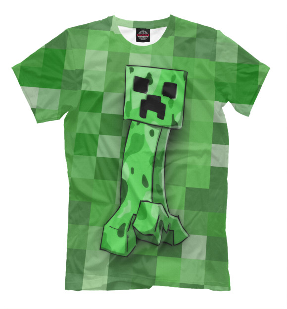 Мужская футболка «Minecraft Creeper» — футболка с принтом, магазин Print Bar