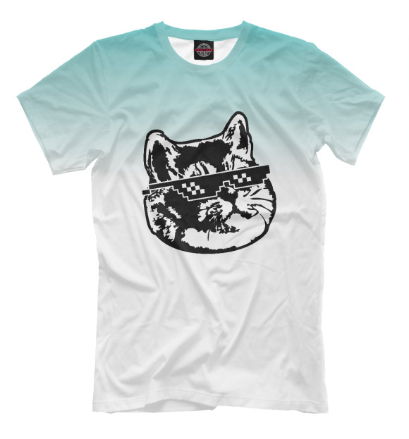 Мужская футболка «Deal with It Cat Meme» — футболка с принтом, магазин Print Bar