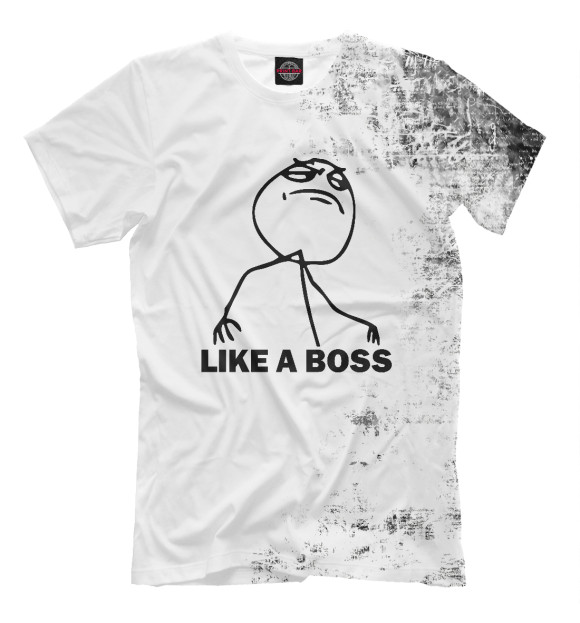 Мужская футболка «Like A Boss Meme» — футболка с принтом, магазин Print Bar