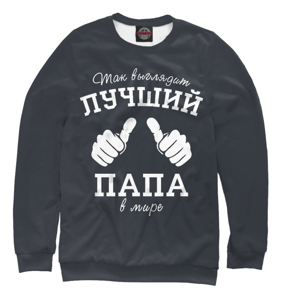Мужской свитшот «Самый лучший папа» — свитшот с принтом, магазин Print Bar