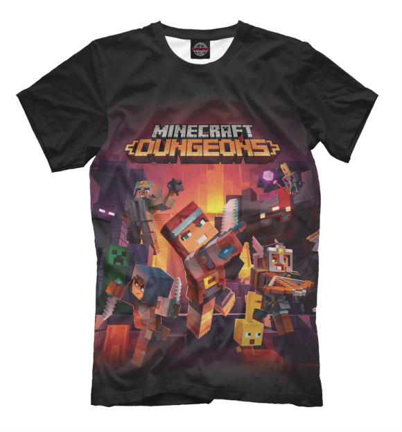 Мужская футболка «Minecraft: Dungeons» — футболка с принтом, магазин Print Bar