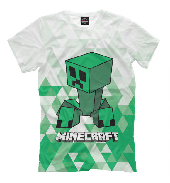 Мужская футболка «Minecraft Creeper Logo» — футболка с принтом, магазин Print Bar